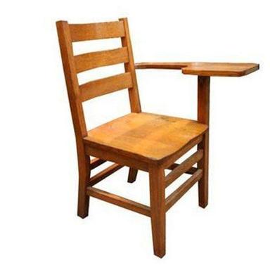 Brown Student Wooden Writing Pad Chair, For College & School