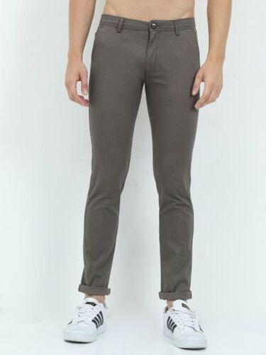 Slim Fit Casual Plain Comfortable Skin Friendly Stretchable Fabric Men Casual Grey Trousers