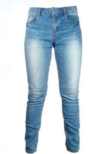 Capsules Womens Slim Fit Ankle Length Plain Dyed Casual Wear Denim Jeans