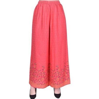 Ladies Printed Rayon Regular Fit Casual Wear Stylish And Trendy Palazzo