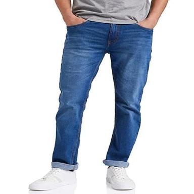 Very Durable White Filling Threads Inkast Denim Style Relaxed Stretchable Jeans