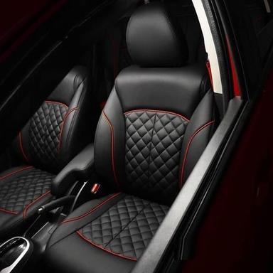 Chocolate Brown Modular Designer Red And Black Leather Car Seat Cover