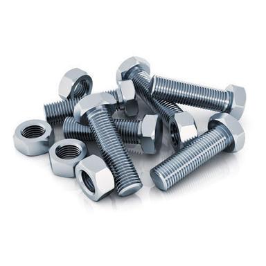 Silver Color And Hex Shape Mild Steel Bolt Nut Head Size: Hexagonal