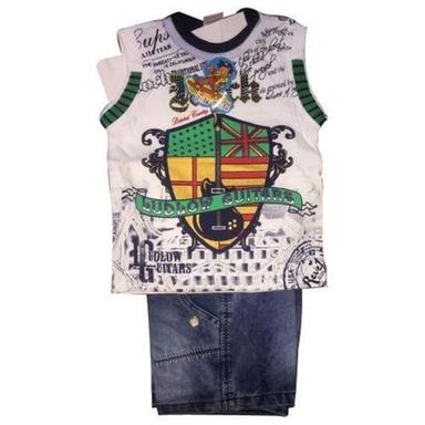 Washable Sleeveless Printed Cotton Boys Suits Age Group: 2 - 5