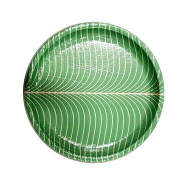 Environmentally Friendly Light Weight And Green Round Paper Disposable Plate Application: Serving Eatables During Family Functions