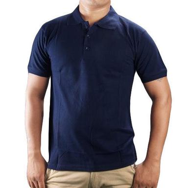 Durable Mens Casual Moisture Wicking Polo Half Sleeves Button Closure Cotton T-Shirt