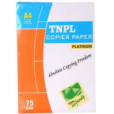 Soft And Smooth Pages Rectangular White 75Gsm A4 Size Copier Paper Size: 4-8 Inch