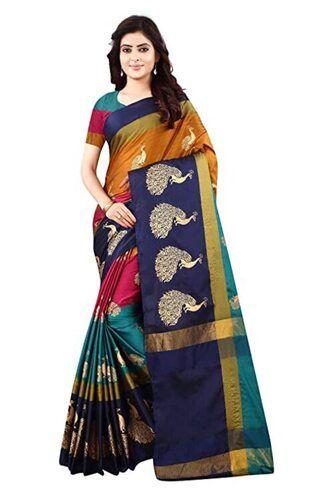 Multicolour Stylish And Fancy Women Silk Saree