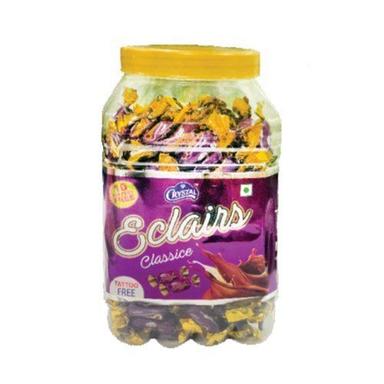 Tasty Piece Shaped And Sweet Solid Crystal Chocolate Eclairs Toffee Jar Pack Size: 220 Pieces/Jar