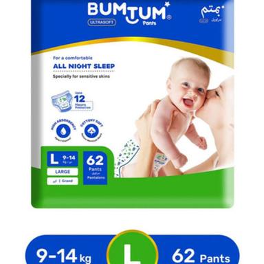 White Bumtum Baby Pull Up Ultra Soft Large Size Diaper Pants 62 Pieces
