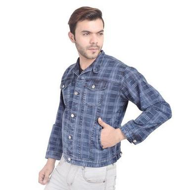 Full Sleeve Casual Wear Skupar Fashionable Stretch Men Denim Jacket With Check Cas No: 74194-57-3