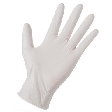 Silver Natural Rubber Safety Color White Gloves 