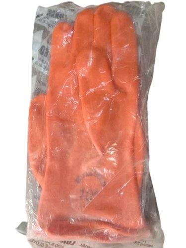 Flock lined Orange Surf Rubber Hand Gloves