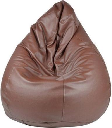 Tan Leather Bean Bag Chair for Home and Office Use