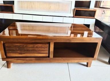 Wooden Brown Warm Walnut Finish Solid Wood Coffee Table