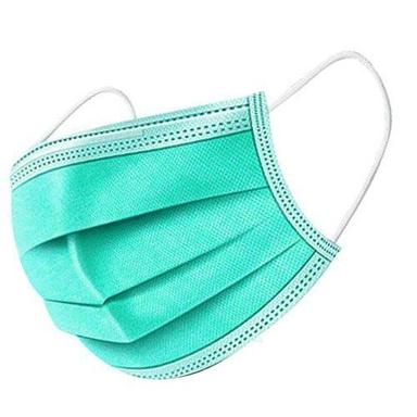 Medical Green Anti Bacterial 3 Ply Face Mask With Triple Filtration Length: 7 Inch (In)