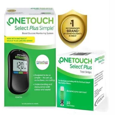 OneTouch Select Plus Simple Glucometer 10 Strips for Personal and Clinical Use