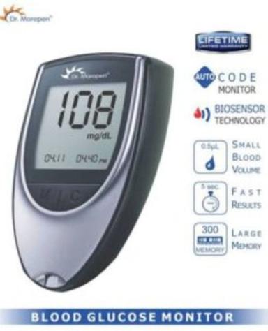 White Dr Morepen Glucometer With 50 Strips