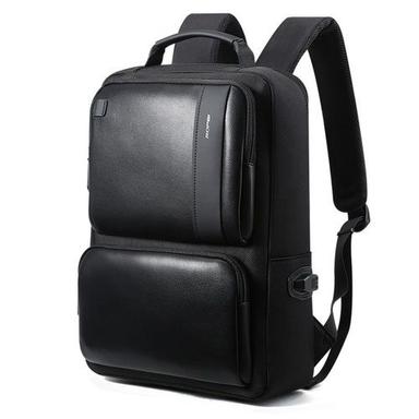 Black Pu Leather Solid Pattern Shoulder Bag