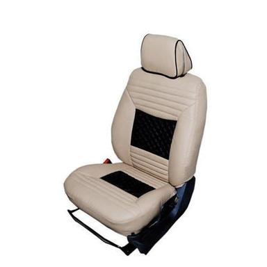 Ivory And Black PU Leather Car Seat Cover