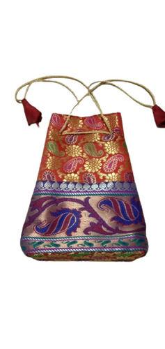 Washable Trendy And Stylish Multicolor Designer Cotton Potli Bag For Gifting