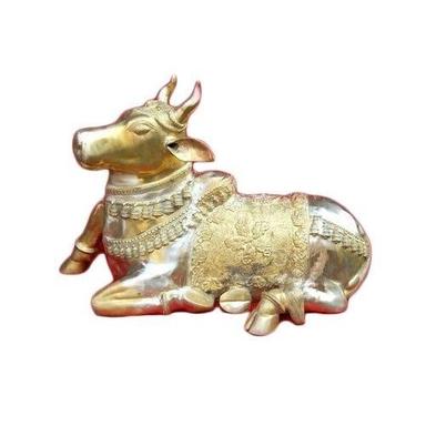 Silver Strong And Durable Lightweight Polish Finished Rust Poof Brass Nandi Statue