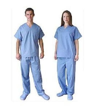 Men And Women Plain V Neck Short Sleeve Pure Cotton Patient Uniform