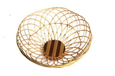 12 Inch Dimension Eco Friendly Handcrafted Round Bamboo Fruit Basket Hardness: Rigid