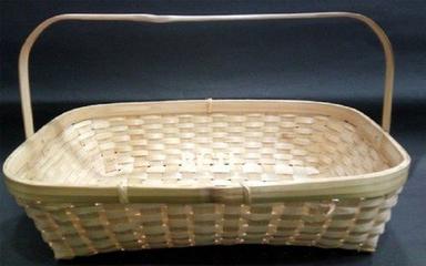 12x8Inch Handcrafted Bamboo Natural Basket 12x8 With Single Handle