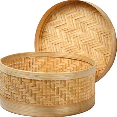 6x3 Inch Dimension Handmade Round Bamboo Box for Gift Storage