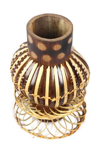 8Inch Height Bamboo Handmade Polished Flower Vase For Home Decor Dosage Form: Liquid