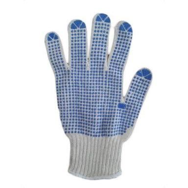 Gray&Blue Comfortable Durable Safe Knitted Woolen Full Finger Printed Dotted Gloves