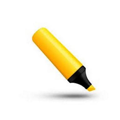 Easy To Use Smooth Finish Comfortable Grip Plastic Yellow Highlighter