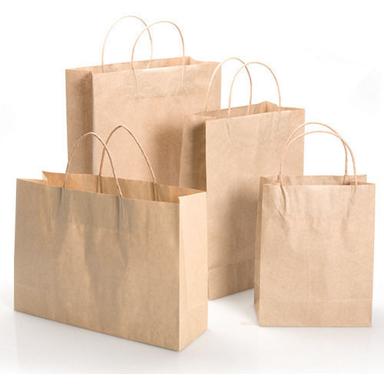 Plain Brown Color Paper Bag With High Weight Bearing Capacity