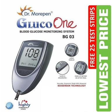 Good Quality 0.6-33.3 Mmol/L Dr Morepen Bg 03 Glucometer With 25 Strips