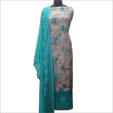 Casual Wear Embroidered Cotton Unstitched Salwar Kameez For Ladies