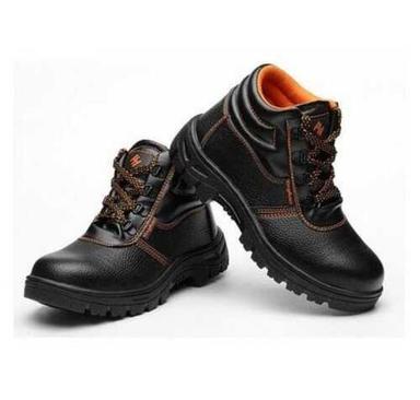 Industrial Black Heavy Duty Leather Safety Shoes For Men