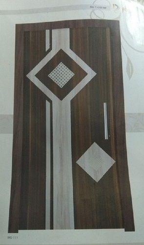 Light Brown And White Polished Designer Plywood Home Door