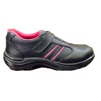 Lightweight Low Ankle Black And Pink Ladies Safety Shoes