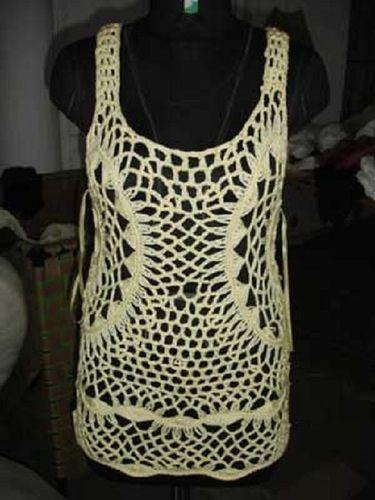 Ladies U Neck Sleeveless Regular Fit Casual Wear Handmade Crochet Tops Resolution: High