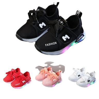 Multi Color Premium Quality Fabric Casual Wear Led Shoes For Kids