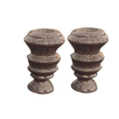 Crack Resistance Sturdy Construction Round Granite Stone Flower Vase