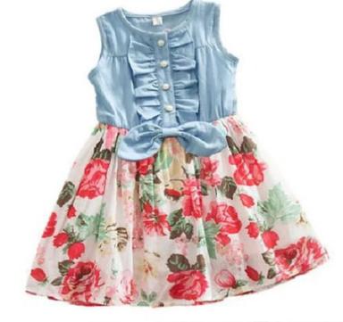 Elegant Look Casual Wear Cotton Round Neck Sleeveless Printed Baby Frock