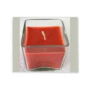 Blue Square Shape Transparent Glass White Candle Cup