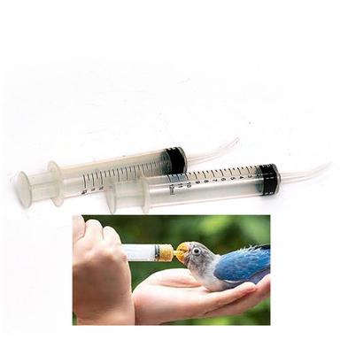 White Hand Feeding Syringes With Curved Tip For Birds Cat Puppy And Rabbits 12 Ml