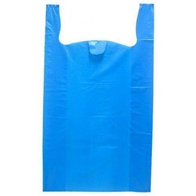 Blue Plain W Cut Plastic Disposable Carry Bag
