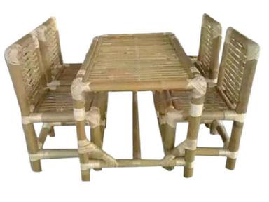 Common 2.5 Foot Termite Proof Rectangular Indoor Natural Bamboo Dining Table And Chair
