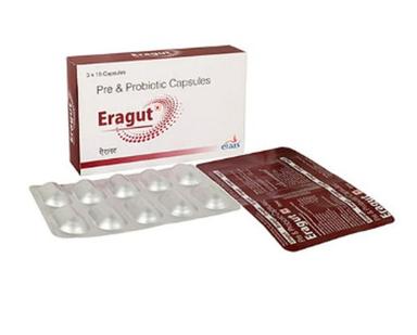 ERAGUT Pre & Pro Biotic (2.5 Billion CFU) with Fructooligosaccharides (FOS) Capsules, 3x10 Capsules Blister Pack