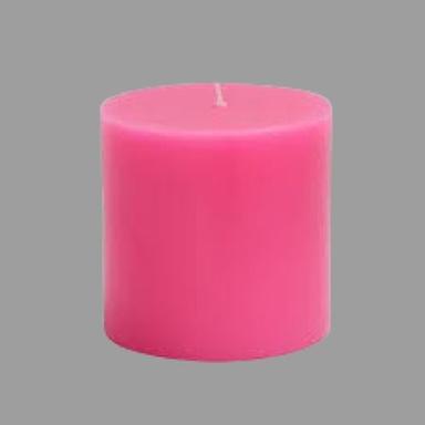 Green 100 Percent Handmade Pink Pillar Paraffin Wax Candle For Home