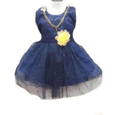 Sleeveless Round Neck Breathable Party Wear Net Baby Frocks Age Group: 1-3 Year